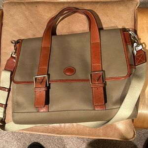 Rooney + Bourke canvas and leather messenger bag